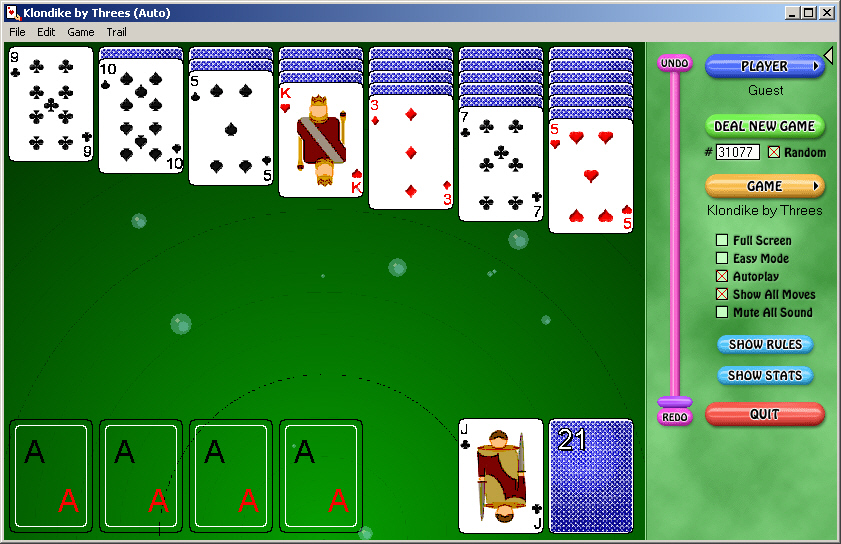 free simple solitaire card game